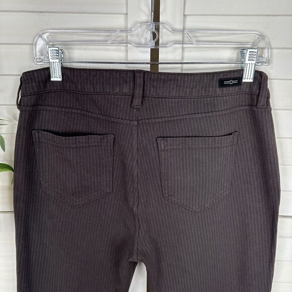 Liverpool Madonna Legging Dark Chocolate Brown Mini Stripe Pull On Pant Size‎ 10 - Picture 7 of 11